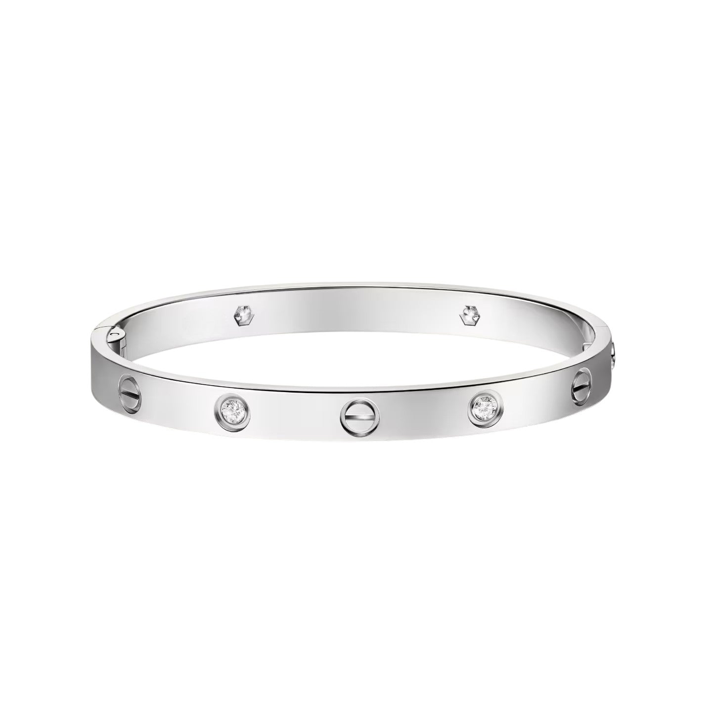 [AM]CLASSIC 6.1MM LOVE SINGLE-SCREW CLOSURE BANGLE - 4-DIAMOND