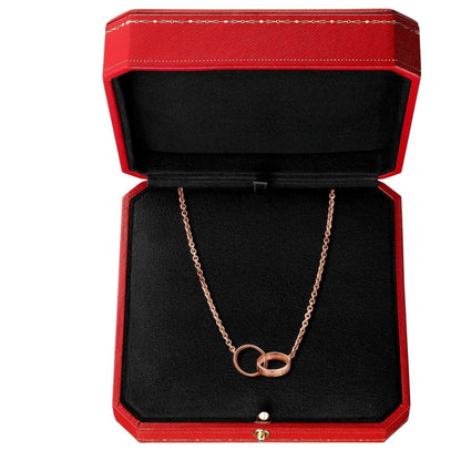 [AM]LOVE DOUBLE-RING INTERLOCKED NECKLACE