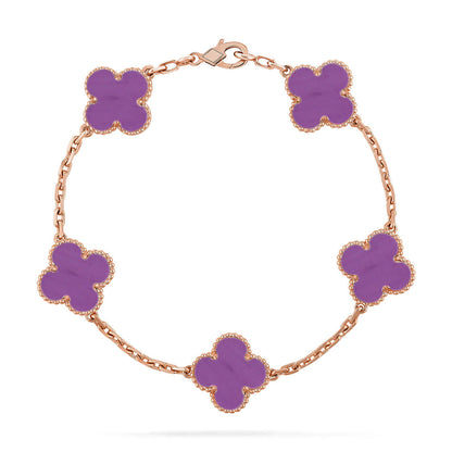[AM]LUCKY CLOVER 5-MOTIF BRACELET - VIOLET COLLECTION