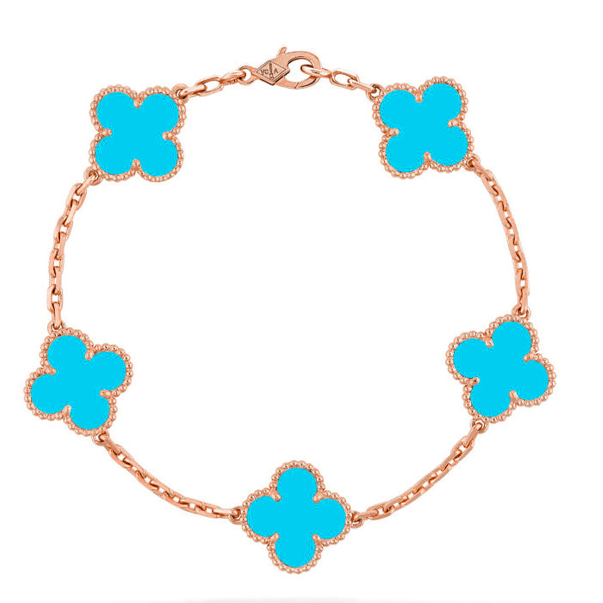 [AM]LUCKY CLOVER 5-MOTIF BRACELET - TURQUOISE COLLECTION