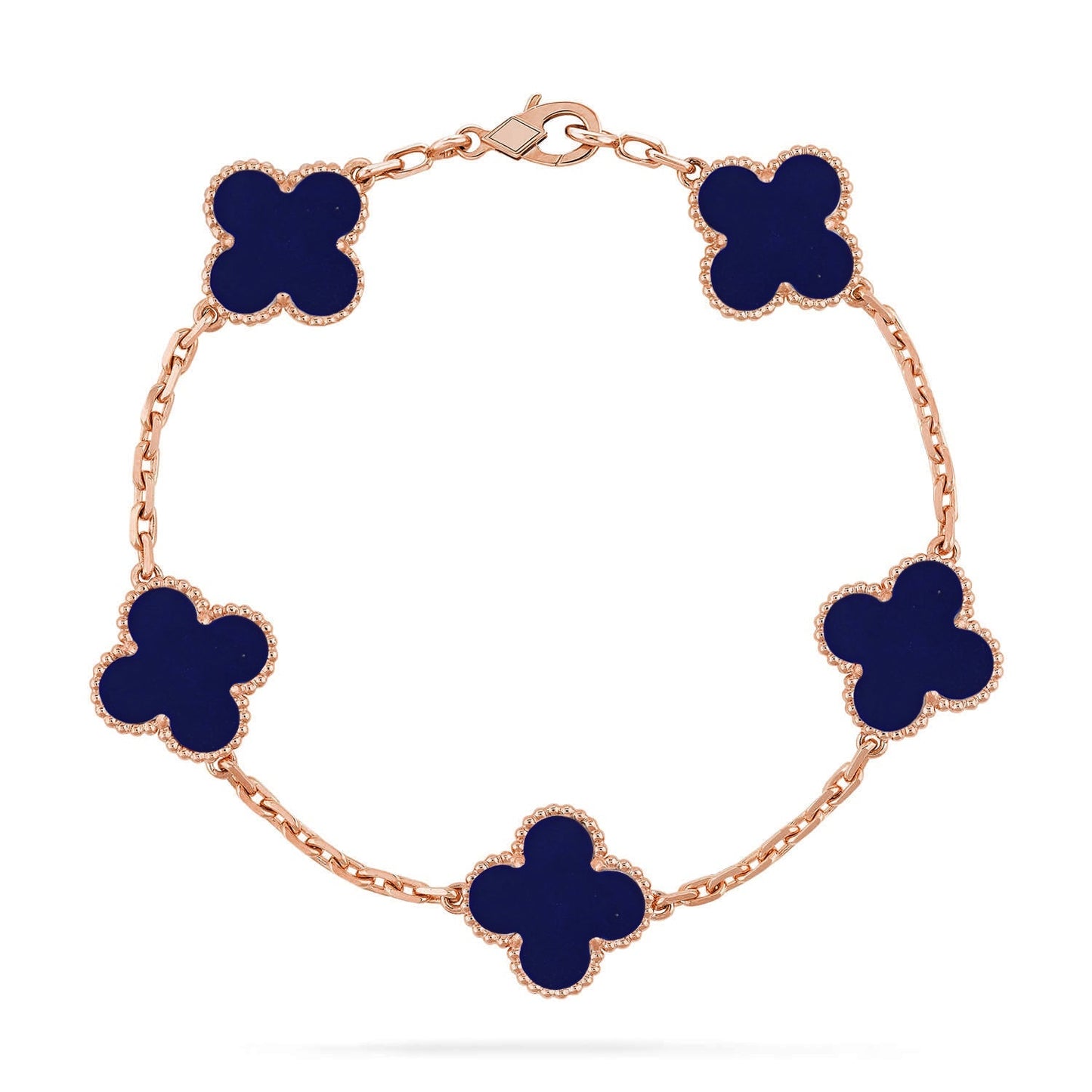 [AM]LUCKY CLOVER 5-MOTIF BRACELET - LAPIS LAZULI COLLECTION
