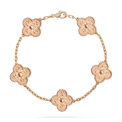 [AM]LUCKY CLOVER 5-MOTIF BRACELET - BRONZING