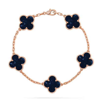 [AM]LUCKY CLOVER 5-MOTIF BRACELET - PIETERSITE COLLECTION