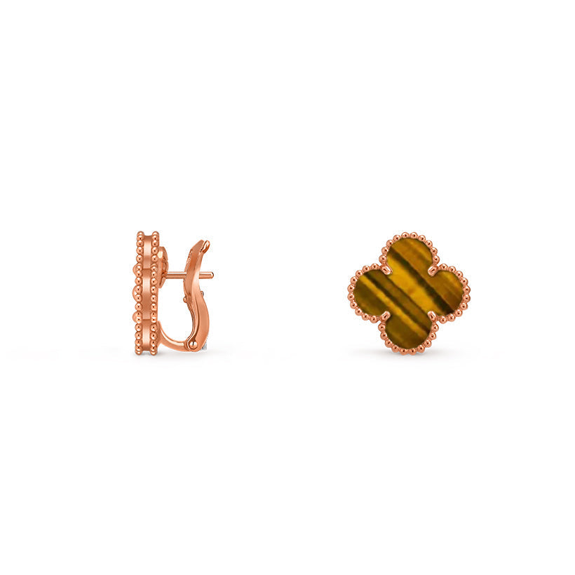 [AM]15MM CLOVER FLOWER STUD EARRINGS ROSE GOLD COLLECTION