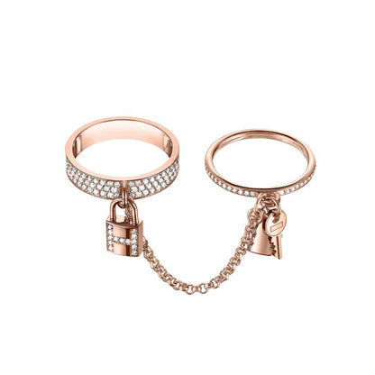 [AM]HM KELLY CLOCHETTE DOUBLE RING IN  WITH DIAMONDS