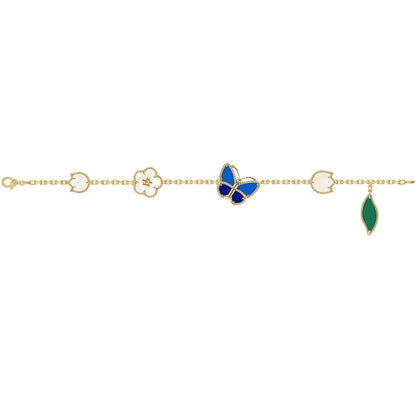 [AM]SPRING ENCHANTMENT BUTTERFLY & FLORAL CHARM BRACELET