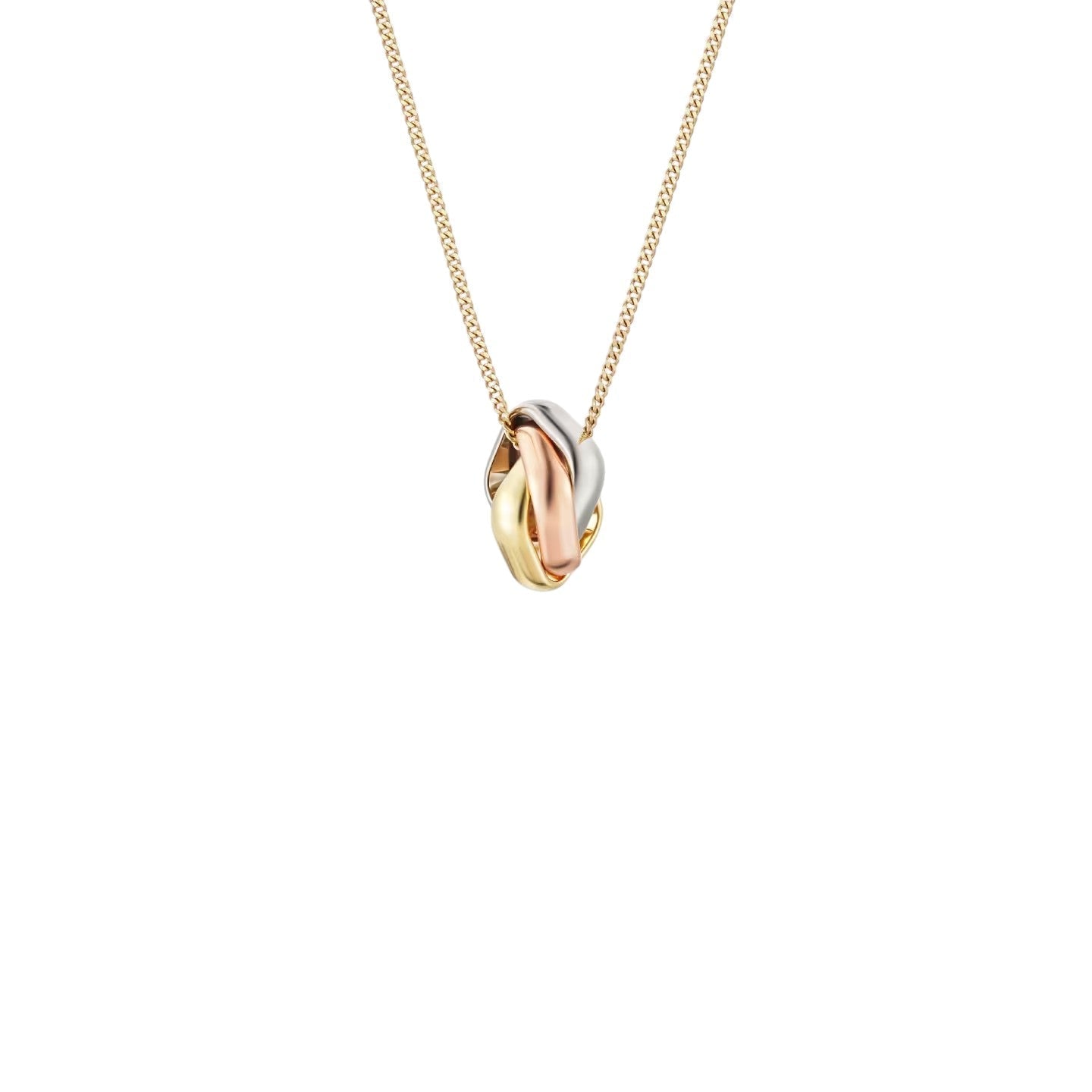 [AM]TRI-COLOR SQUARE RING NECKLACE