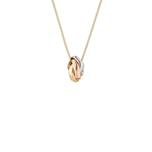 [AM]TRI-COLOR SQUARE RING NECKLACE