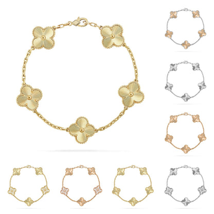 [AM]LUCKY CLOVER 5-MOTIF BRACELET - LASER COLLECTION