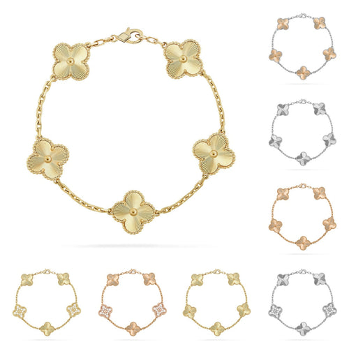 [AM]LUCKY CLOVER 5-MOTIF BRACELET - LASER COLLECTION