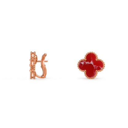 [AM]15MM CLOVER FLOWER STUD EARRINGS ROSE GOLD COLLECTION