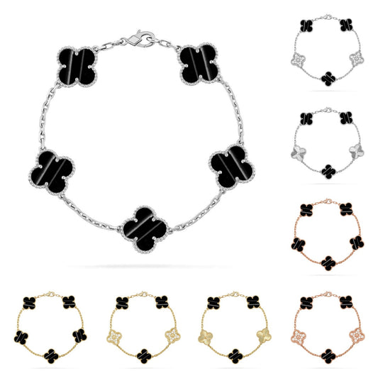 [AM]LUCKY CLOVER 5-MOTIF BRACELET - PULSE STONE COLLECTION