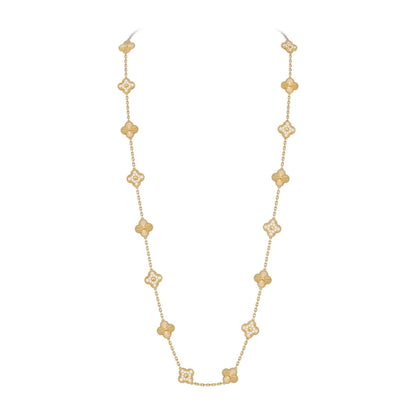 [AM]CLASSIC 20-MOTIF LUCKY CLOVER LONG NECKLACE GOLD COLLECTION