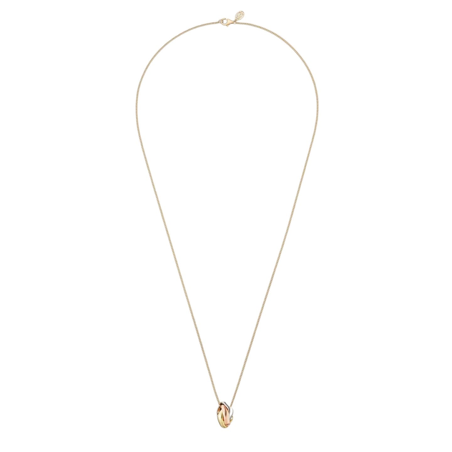 [AM]TRI-COLOR SQUARE RING NECKLACE