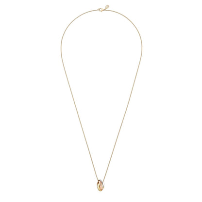 [AM]TRI-COLOR SQUARE RING NECKLACE