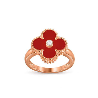 [AM]LUCKY CLOVER DIAMOND-ACCENT ROSE GOLD RING COLLECTION