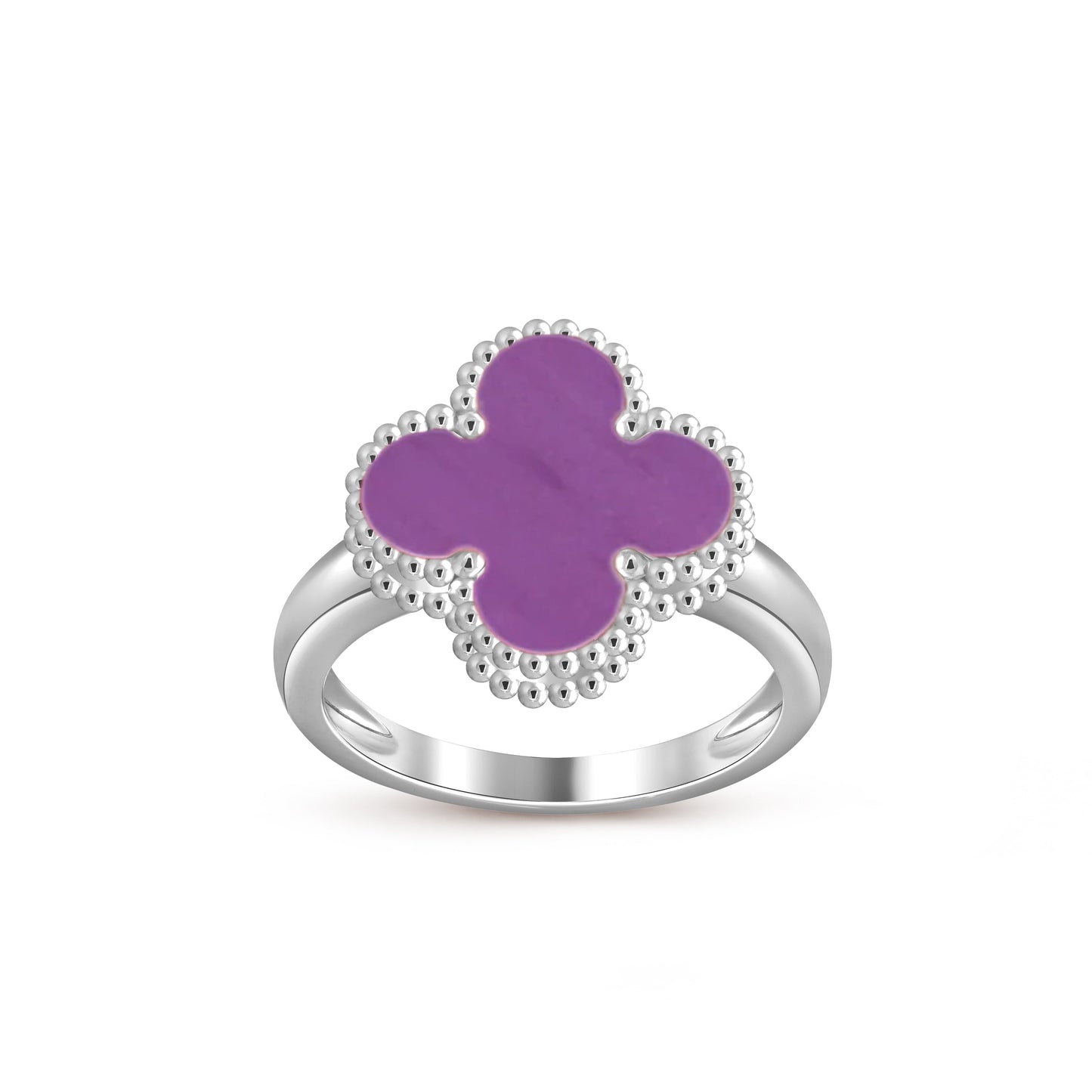 [AM]LUCKY CLOVER VINTAGE WHITE GOLD RING COLLECTION