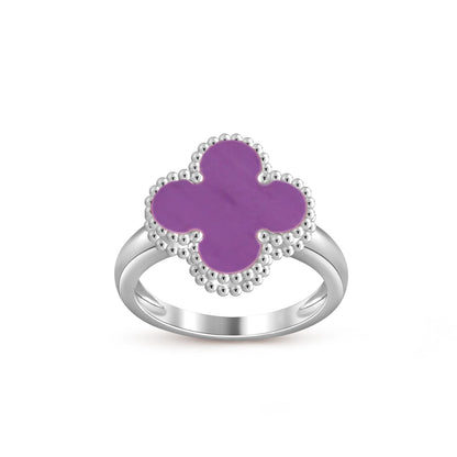 [AM]LUCKY CLOVER VINTAGE WHITE GOLD RING COLLECTION