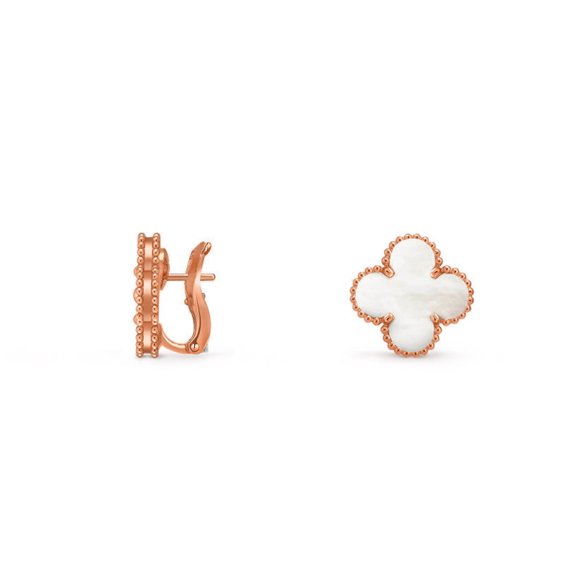 [AM]15MM CLOVER FLOWER STUD EARRINGS ROSE GOLD COLLECTION