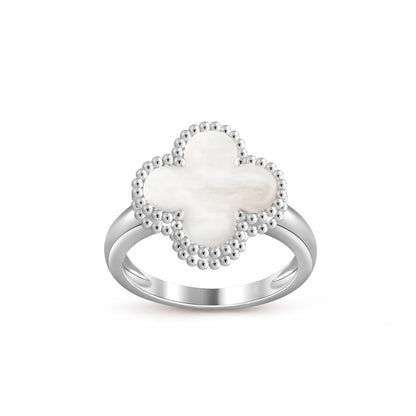 [AM]LUCKY CLOVER VINTAGE WHITE GOLD RING COLLECTION