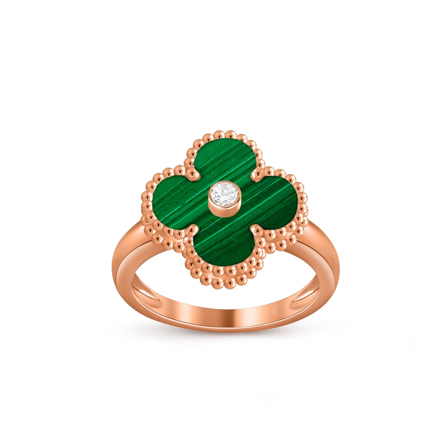 [AM]LUCKY CLOVER DIAMOND-ACCENT ROSE GOLD RING COLLECTION
