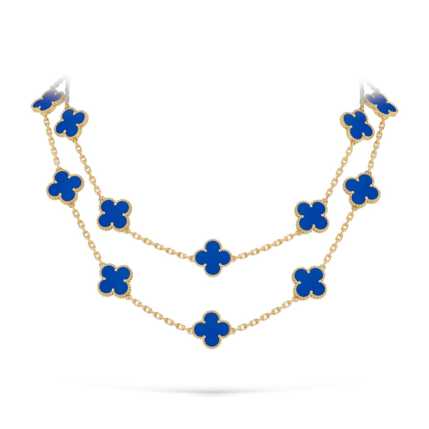 [AM]CLASSIC 20-MOTIF LUCKY CLOVER LONG NECKLACE GOLD COLLECTION