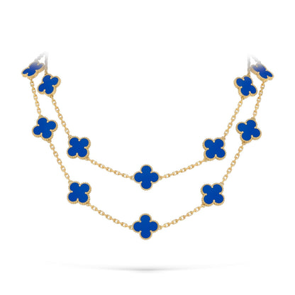 [AM]CLASSIC 20-MOTIF LUCKY CLOVER LONG NECKLACE GOLD COLLECTION