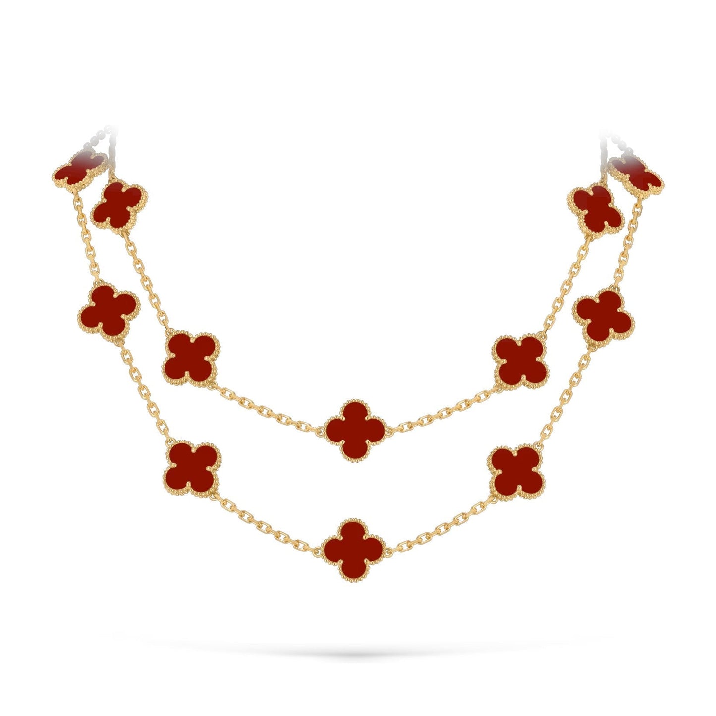 [AM]CLASSIC 20-MOTIF LUCKY CLOVER LONG NECKLACE GOLD COLLECTION