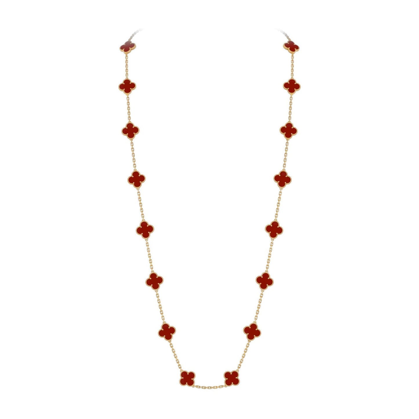 [AM]CLASSIC 20-MOTIF LUCKY CLOVER LONG NECKLACE GOLD COLLECTION
