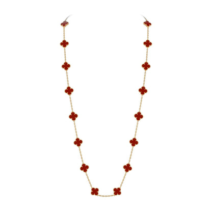 [AM]CLASSIC 20-MOTIF LUCKY CLOVER LONG NECKLACE GOLD COLLECTION
