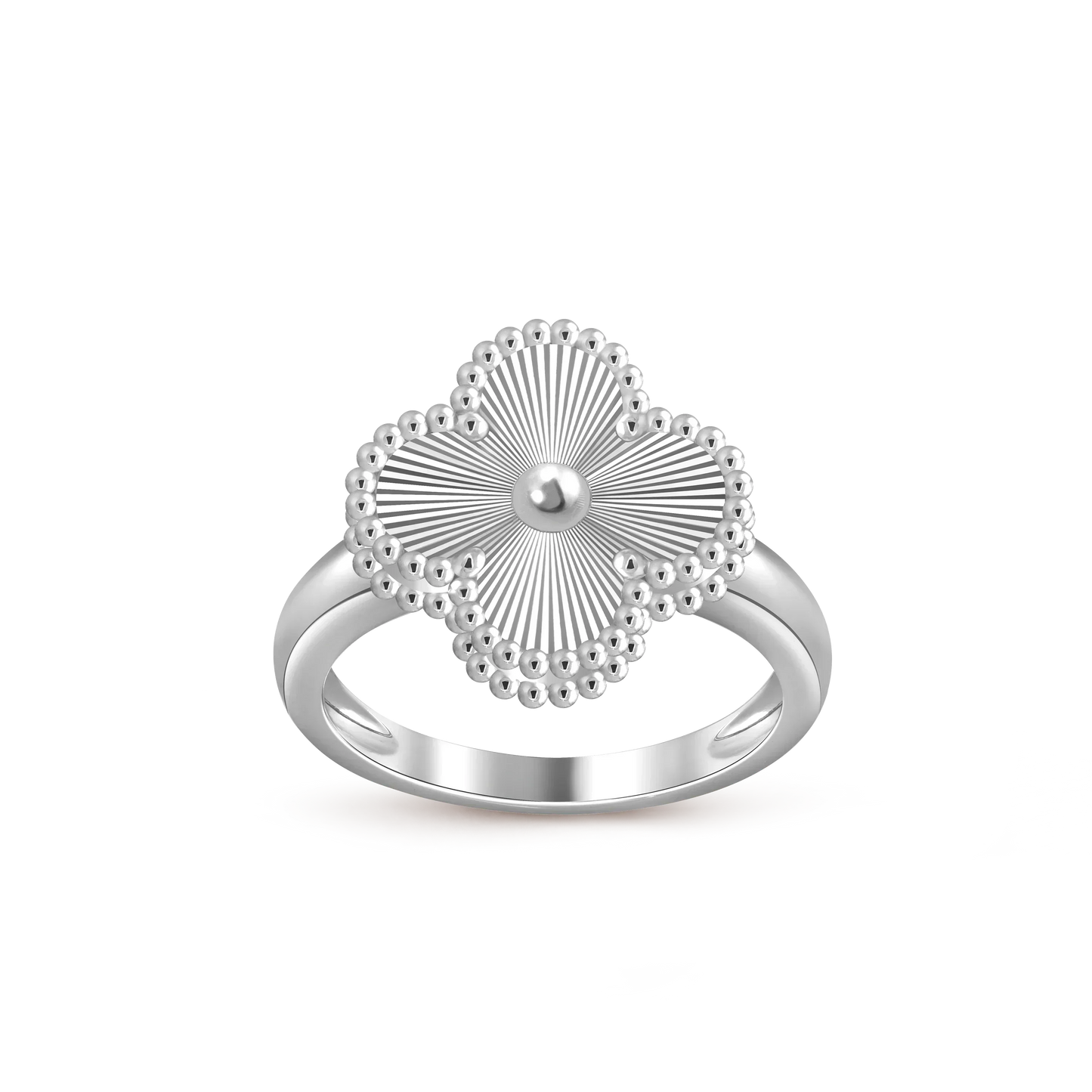 [AM]LUCKY CLOVER VINTAGE WHITE GOLD RING COLLECTION