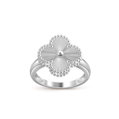 [AM]LUCKY CLOVER VINTAGE WHITE GOLD RING COLLECTION