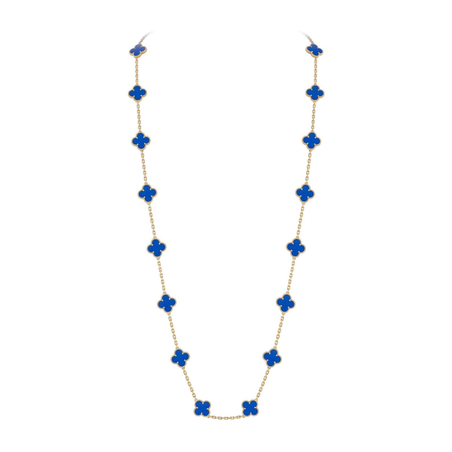 [AM]CLASSIC 20-MOTIF LUCKY CLOVER LONG NECKLACE GOLD COLLECTION