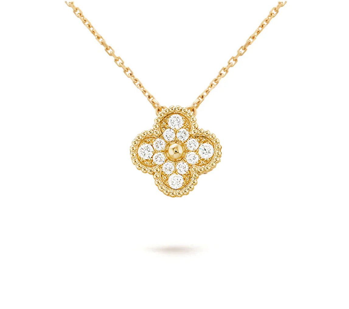 [AM]15MM CLOVER FLOWER PENDANT NECKLACE COLLECTION
