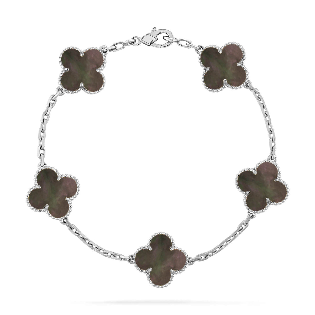 [AM]LUCKY CLOVER 5-MOTIF BRACELET - GREY MOTHER-OF-PEARL COLLECTION