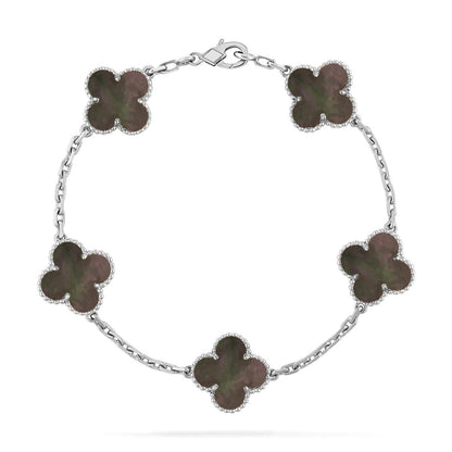 [AM]LUCKY CLOVER 5-MOTIF BRACELET - GREY MOTHER-OF-PEARL COLLECTION