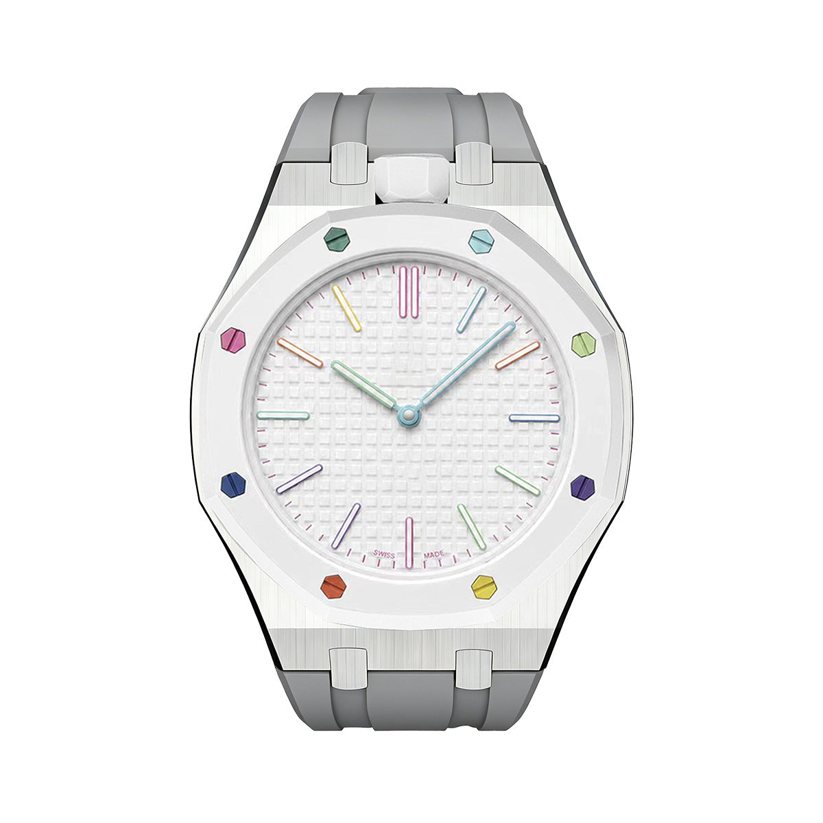 [AM]OAK POP GRAY STEEL SILICONE STRAP