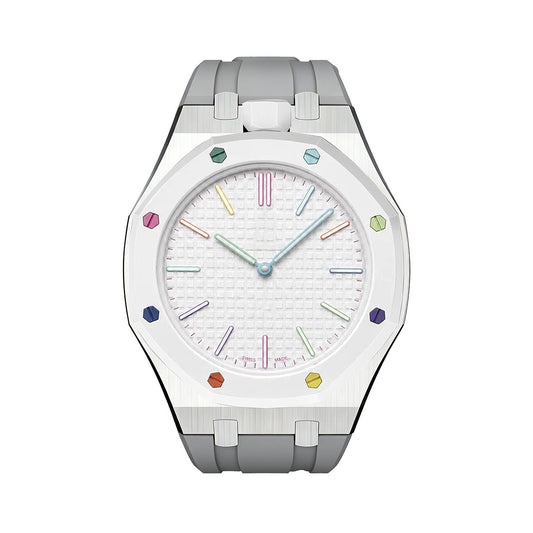 [AM]OAK POP GRAY STEEL SILICONE STRAP