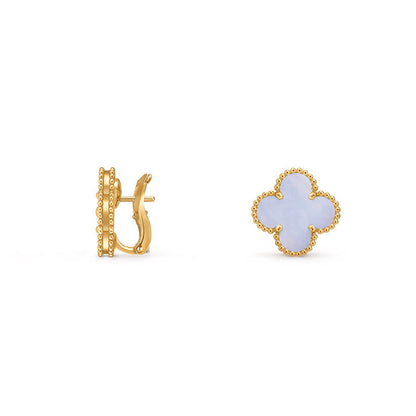 [AM]15MM CLOVER FLOWER STUD EARRINGS GOLD COLLECTION