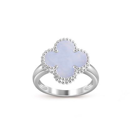 [AM]LUCKY CLOVER VINTAGE WHITE GOLD RING COLLECTION