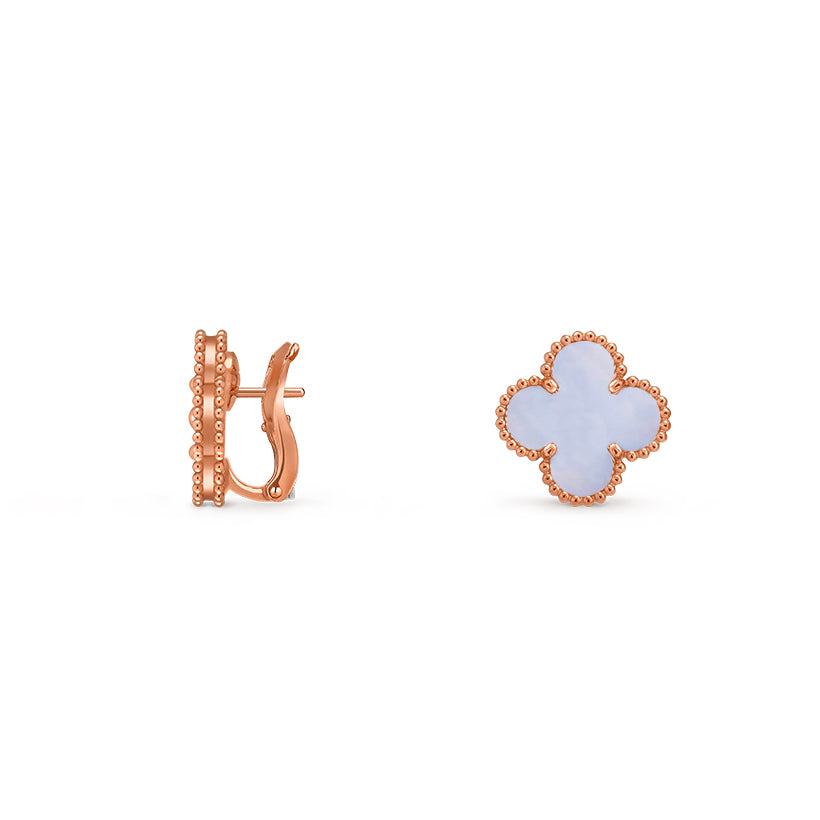 [AM]15MM CLOVER FLOWER STUD EARRINGS ROSE GOLD COLLECTION