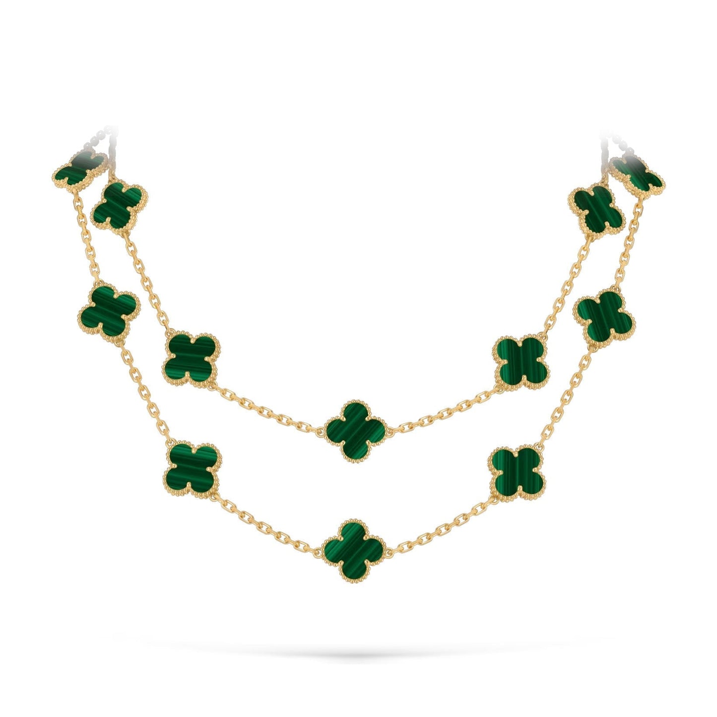 [AM]CLASSIC 20-MOTIF LUCKY CLOVER LONG NECKLACE GOLD COLLECTION