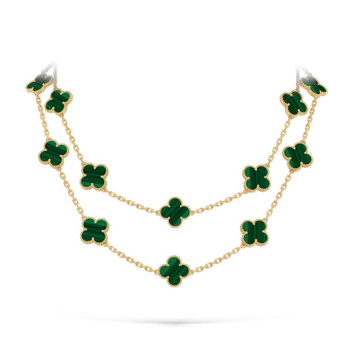 [AM]CLASSIC 20-MOTIF LUCKY CLOVER LONG NECKLACE GOLD COLLECTION