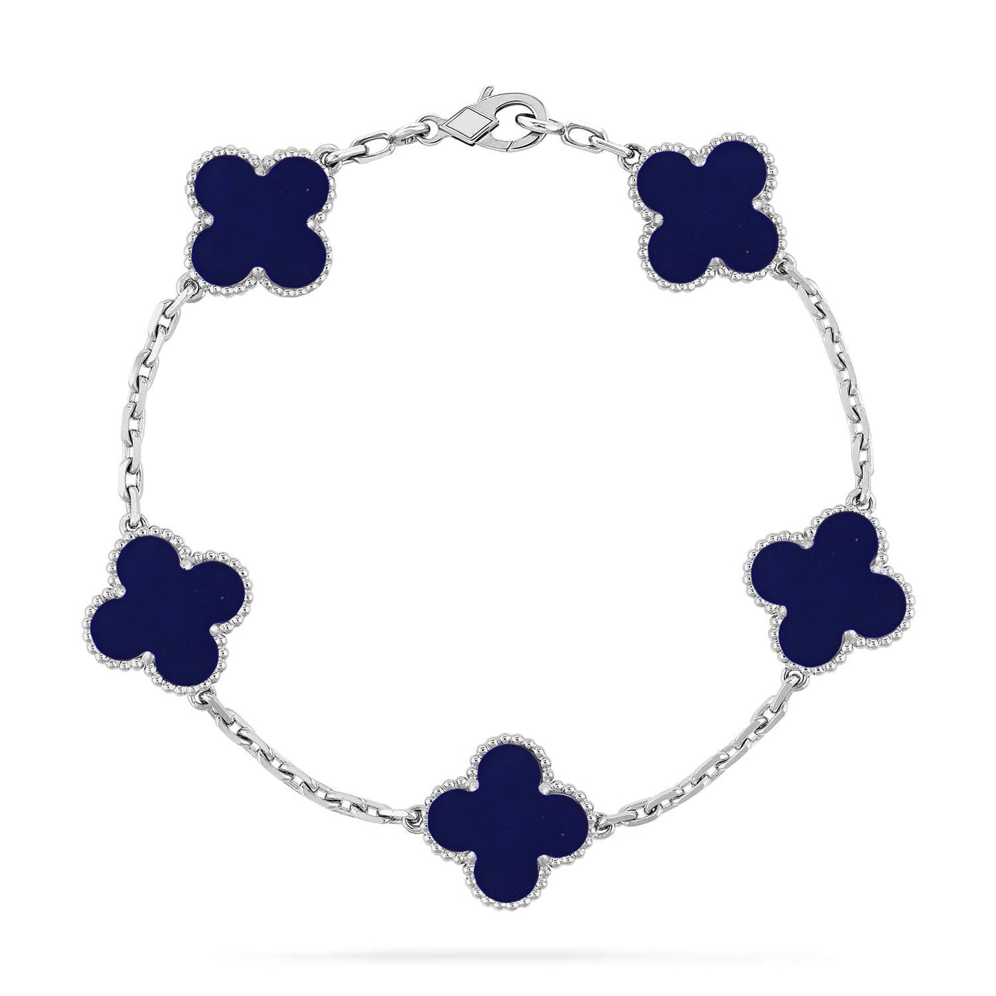 [AM]LUCKY CLOVER 5-MOTIF BRACELET - LAPIS LAZULI COLLECTION