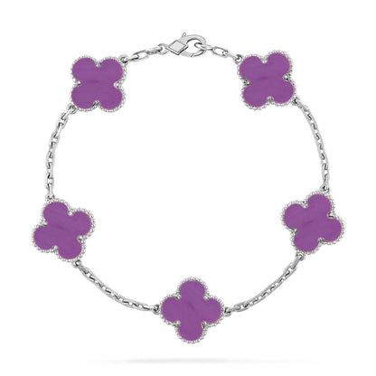 [AM]LUCKY CLOVER 5-MOTIF BRACELET - VIOLET COLLECTION