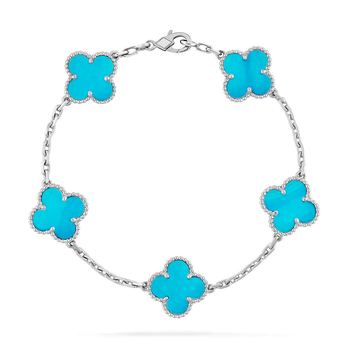 [AM]LUCKY CLOVER 5-MOTIF BRACELET - TURQUOISE COLLECTION