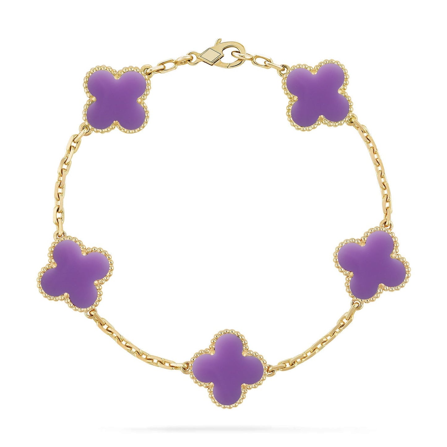 [AM]LUCKY CLOVER 5-MOTIF BRACELET - LAVENDER COLLECTION