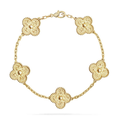 [AM]LUCKY CLOVER 5-MOTIF BRACELET - BRONZING