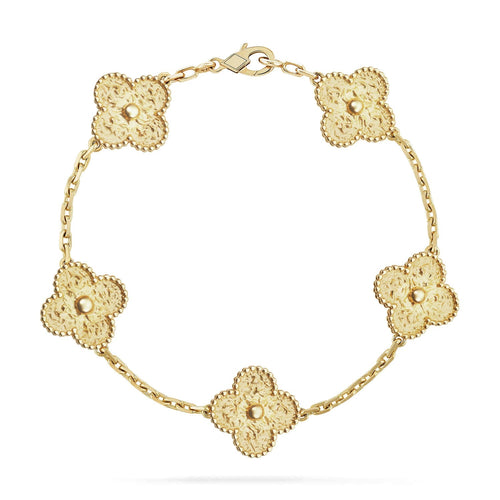 [AM]LUCKY CLOVER 5-MOTIF BRACELET - BRONZING