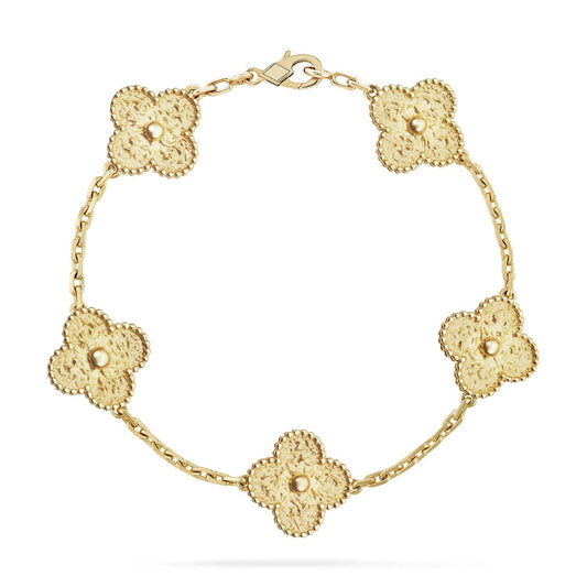 [AM]LUCKY CLOVER 5-MOTIF BRACELET - BRONZING